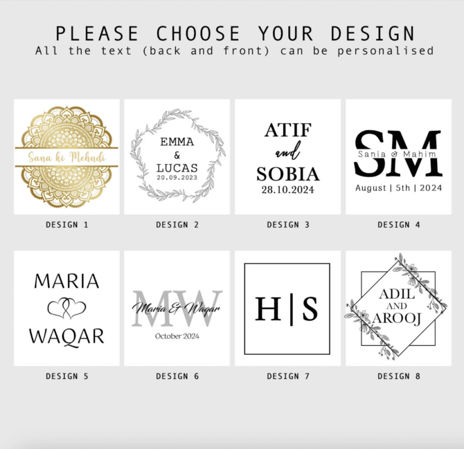 Custom Full Colour Wedding Squares - Image 4